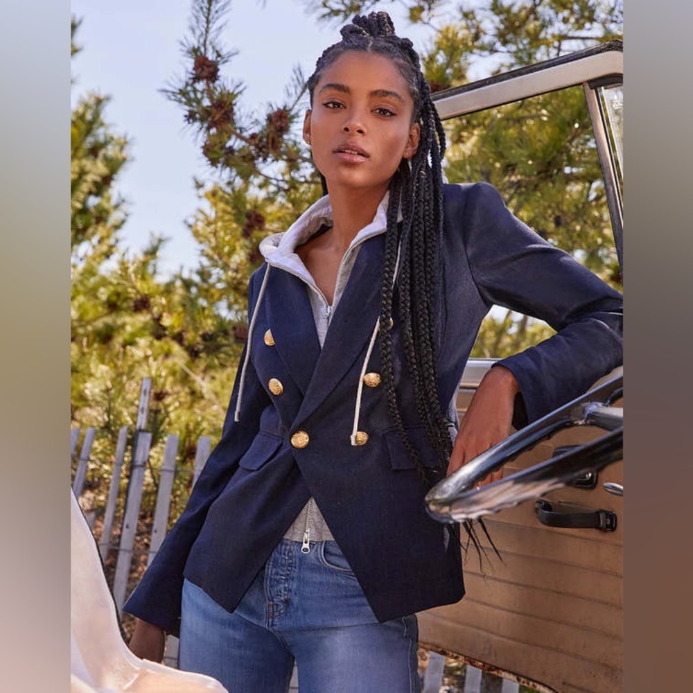 NWT $795 Veronica Beard Miller Dickey Jacket - Navy w/Gold Buttons - Picture 8 of 15